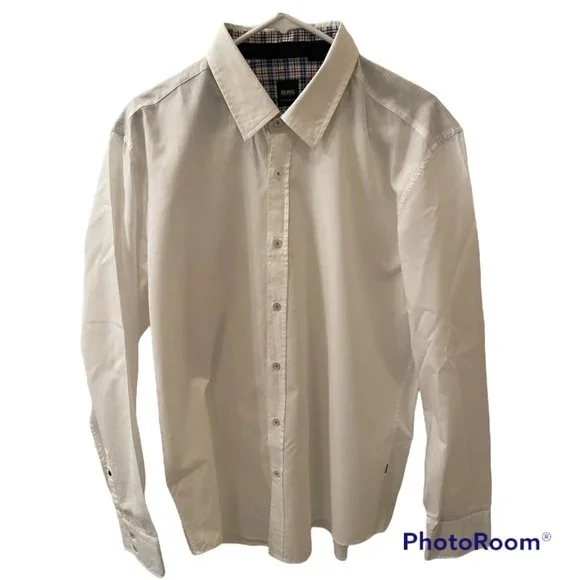 Hugo Boss | Shirts | Hugo Boss Button Up Front Shirt Size Xl Slim Fit White  Long Sleeve | Poshmark